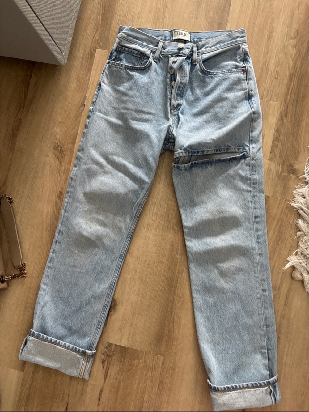 Agolde Light Blue Relaxed Dad Jeans